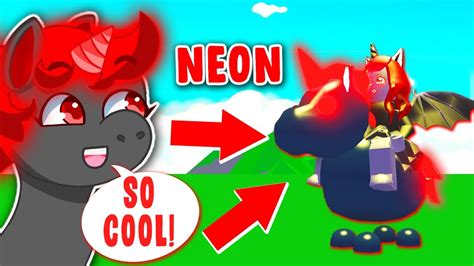 I Turn My Dark Unicorn Neon In Adopt Me Roblox Youtube