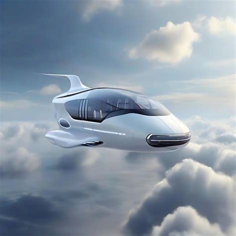 Premium Ai Image A Futuristic Bus Soaring Through The Clouds Ai