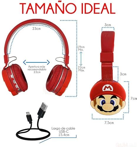 Aud Fonos Bluetooth Super Mario Bros Auriculares Inal Mbricos Oem