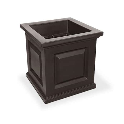 Mayne Nantucket In Square Self Watering Espresso Polyethylene