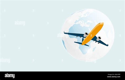 Airplane And Globe Background Illustration Stock Photo Alamy