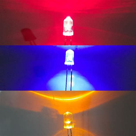 Jual Lampu Led Mm Mm Warna Merah Biru Kuning Bening Clear Shopee