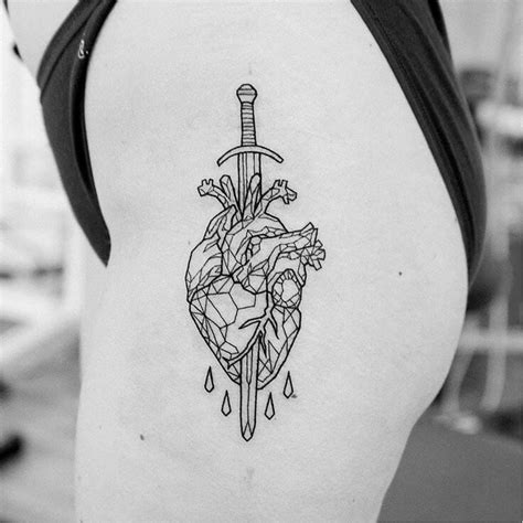 25 Geometric Heart Tattoo Design Ideas For Loving People