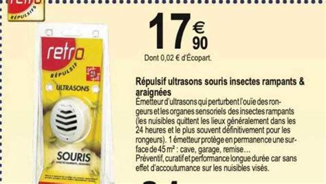 Promo Répulsif Ultrasons Souris Insectes Rampants Araignées chez