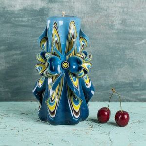 Medium Blue Candle Gift Ideas Wall Decor Gift for Men - Etsy