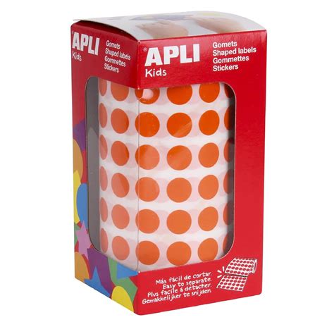 APLI Rouleau De 5192 Gommettes Rondes 10 5 Mm Orange Etiquette LDLC