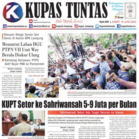 Kupas Tuntas Surat Kabar Harian Kupas Tuntas Edisi Jumat Juni