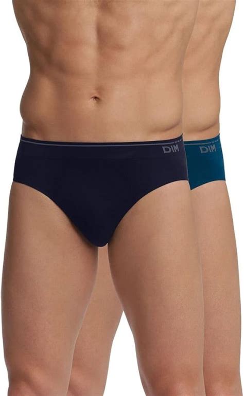 Pack 2 Slip Sin Costura Algodon Dim Ad005he Color Azul Noche