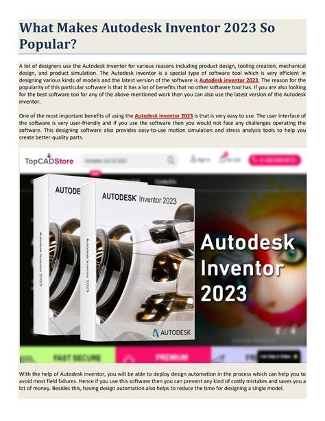 What Makes Autodesk Inventor 2023 So Popular? by Topcadstore - Issuu