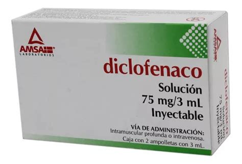 Diclofenaco Mg Soluci N Inyectable Ampolletas Ml En Venta En La