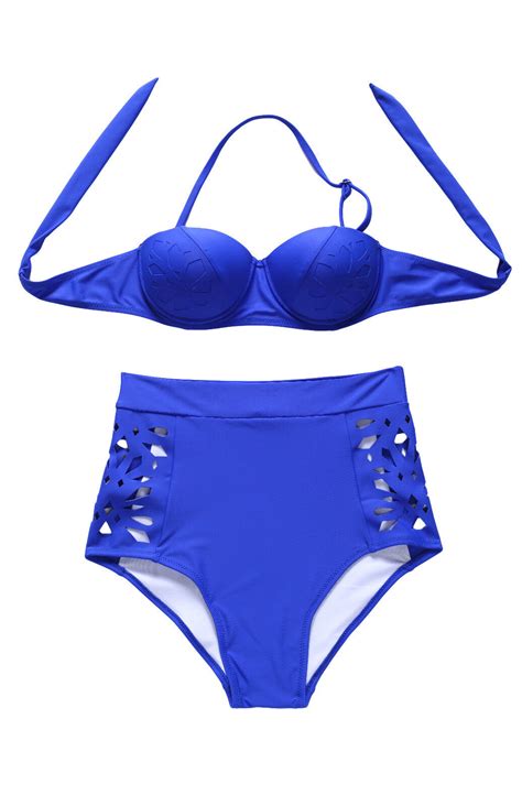 Vintage Laser Cut Pattern High Waisted Bikini Sets Ebay