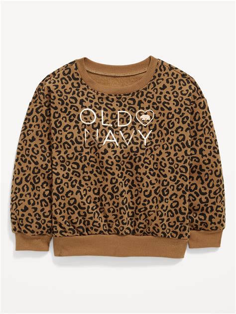 Printed Logo Graphic Crew Neck Sweatshirt For Toddler Girls Old Navy