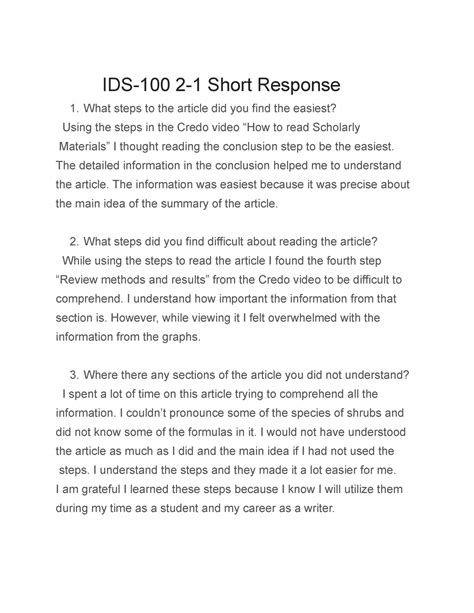 Ids Short Term Assignment Ids Short Response What