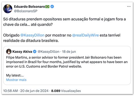 Eduardo Bolsonaro Cita Filipe Martins E Diz Que Brasil Vive Ditadura