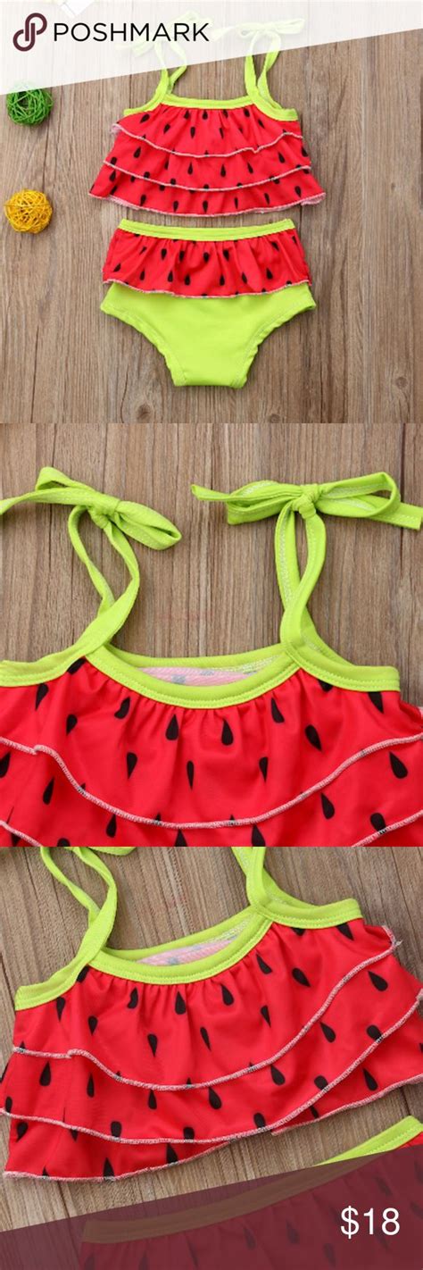 Watermelon Girls Ruffle Bikini Swimsuit Brand New In Package Swim