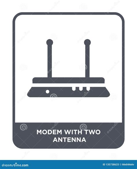 Modem With Two Antenna Icon In Trendy Design Style Modem With Two