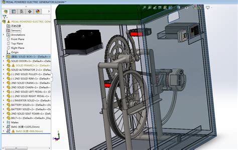 脚踏发电机模型3d图纸 Solidworks设计