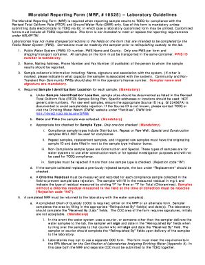 Fillable Online Microbial Reporting Form MRF 10525 Laboratory