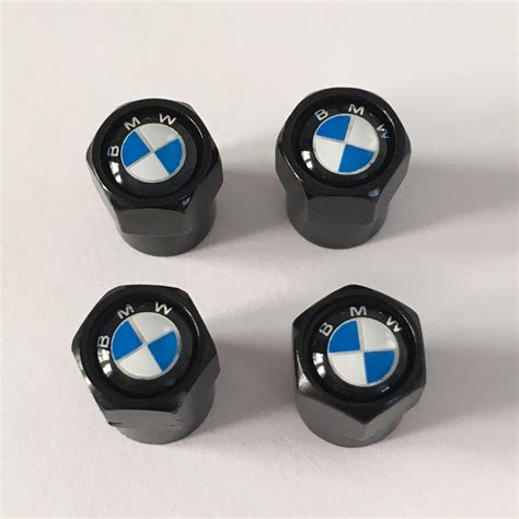 Bmw Chrome Or Black Dust Valve Caps Universal Fitting 4 Etsy