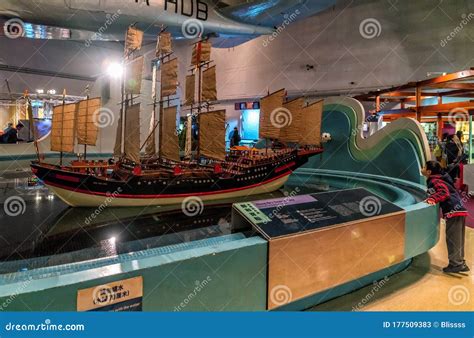 Zheng He`s Treasure Ship Model In Hong Kong Science Museum. Interior ...