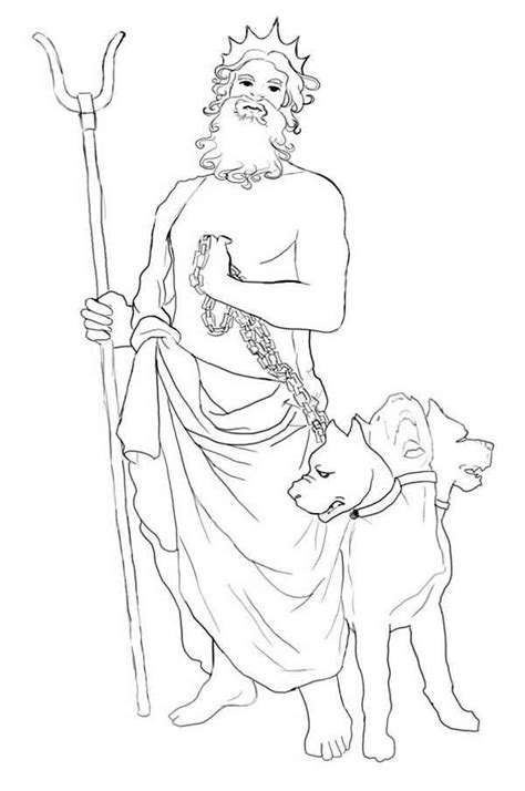 How To Draw Hades And Cerberus Coloring Page Hades Drawing Easy