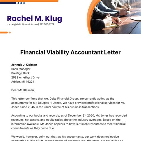 financial viability accountant letter template  edit