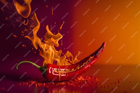 Premium Photo Fresh Red Chilli Pepper In Fire As A Symbol Of Burning Feeling Of Spicy Food And