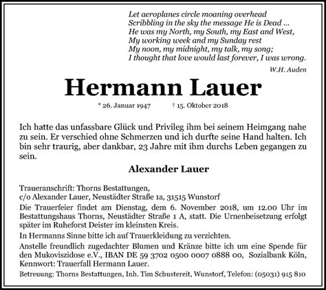 Traueranzeigen Von Hermann Lauer Trauer Anzeigen De