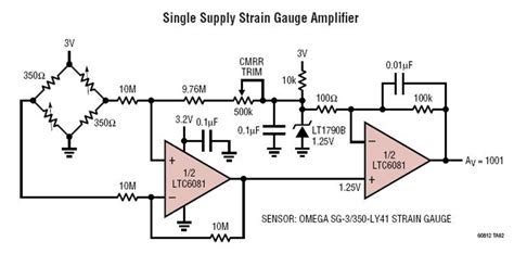 Ltc6081 Single Supply Strain Gauge Amplifier Circuit Collection Analog Devices