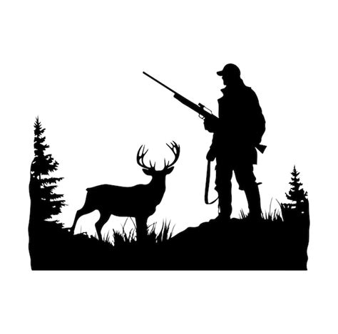 Jagd Silhouette Illustration Premium Vektor