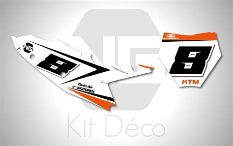 Kit déco fond de plaque numéro KTM SX SXF SIDE Séries 50 65 85 125