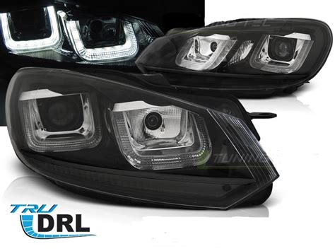 Žarometi VW Golf 6 08 12 LED DRL dnevne črni MSTYLING net Spletna