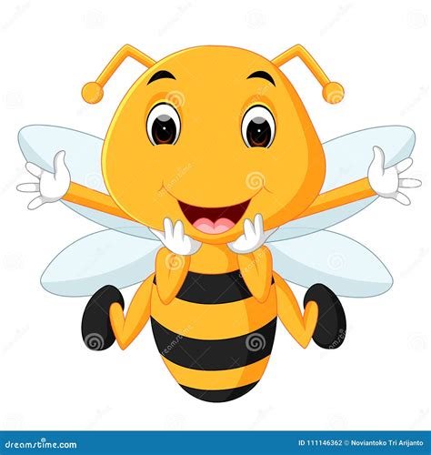 Honey Bee On A White Background Stock Vector Illustration Of Smile