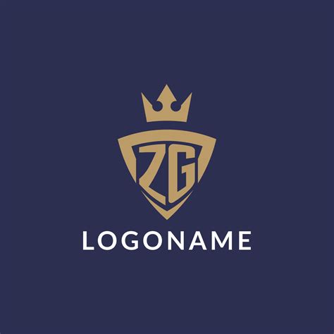 ZG logo with shield and crown, monogram initial logo style 23019181 ...