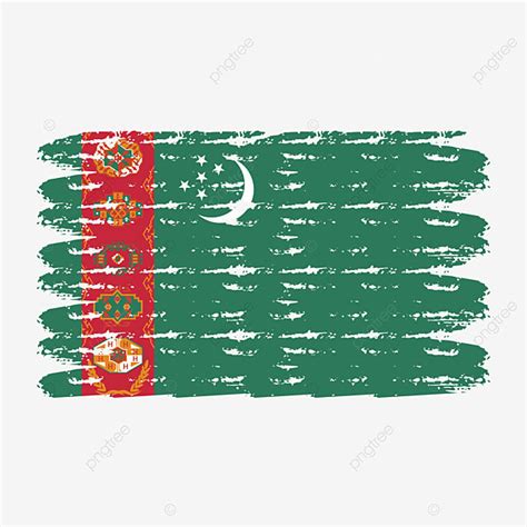 Flag Brush Vector Hd Images Turkmenistan Flag Vector With Watercolor