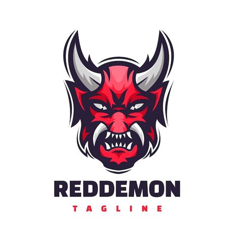 Logo Mascotte Tête Reddomon Vecteur Premium