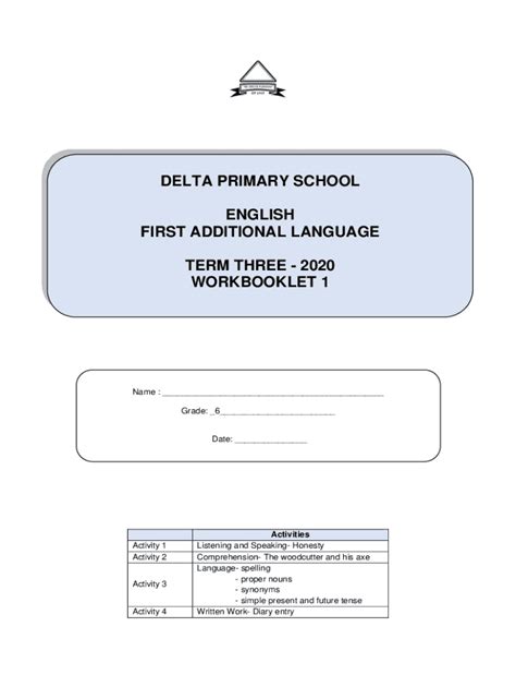 Fillable Online LANGUAGE LESSON PLAN ENGLISH FIRST ADDITIONAL Fax Email