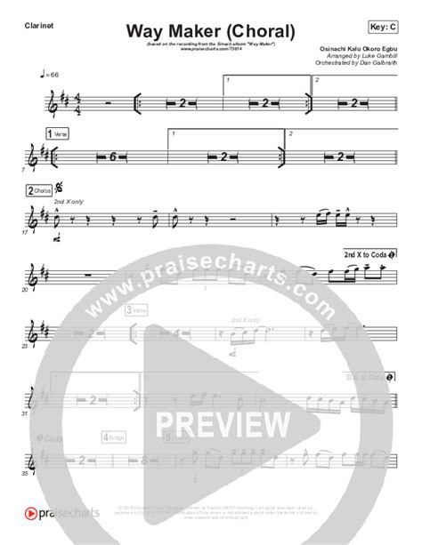 Way Maker Choral Anthem Satb Sinach Arr Luke Gambill Praisecharts