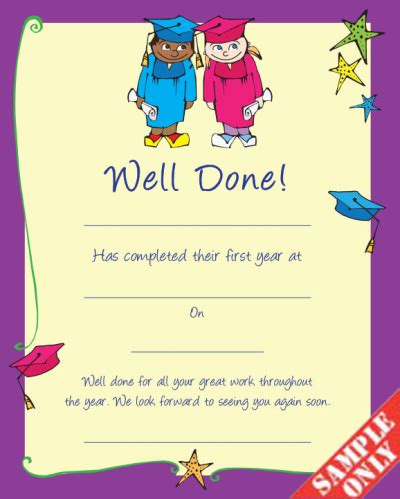 Graduation Nursery school Certificate G83WD. Buy / Order on line in UK