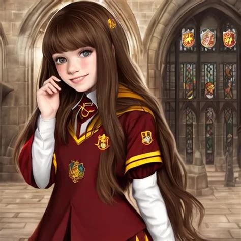 Brown Haired Girl As Gryffindor Hogwarts Student In Openart