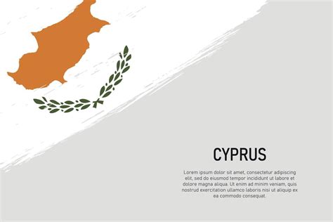 Grunge Styled Brush Stroke Background With Flag Of Cyprus