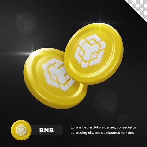 Binance bnb criptomoneda moneda representación 3d Archivo PSD Premium