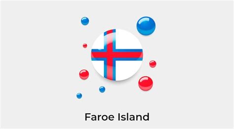 Premium Vector Faroe Island Flag Glossy Bubbles Icon Vector Illustration