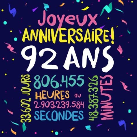 Joyeux Anniversaire 92 ans Livre d Or pour le 92ème anniversaire