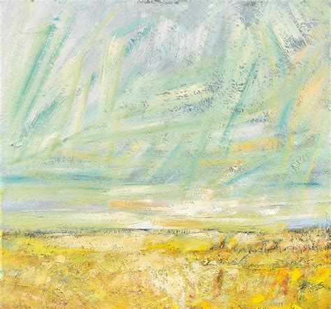 John Houston Rsa Untitled Turquoise And Yellow Royal Scottish Academy