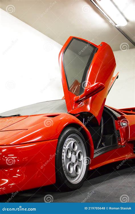 Kiev Ukraine May 22 2021 Red Luxury Supercar Lamborghini Diablo