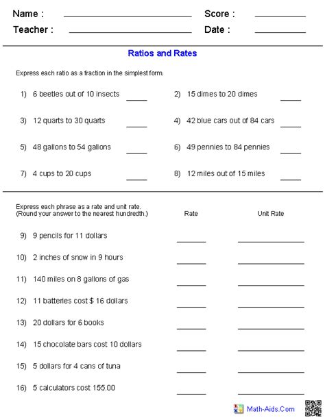 Ratio Worksheets With Answers Grade 6 Ratio Worksheets Ratio