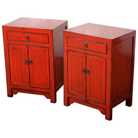 Chinese Bedside Table Red High Gloss W Xd Xh Cm Orientique