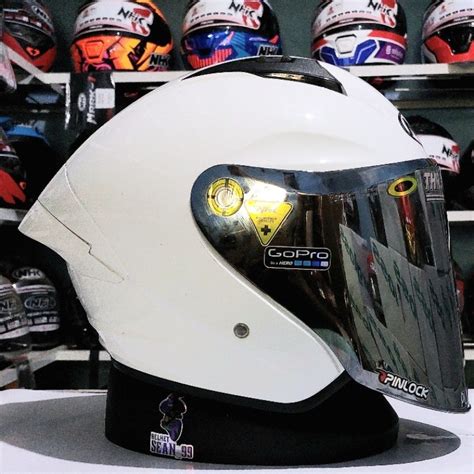 Jual Helm Nhk N Max Solid White Glossy Visor Light Smoke Rhd Lens Half