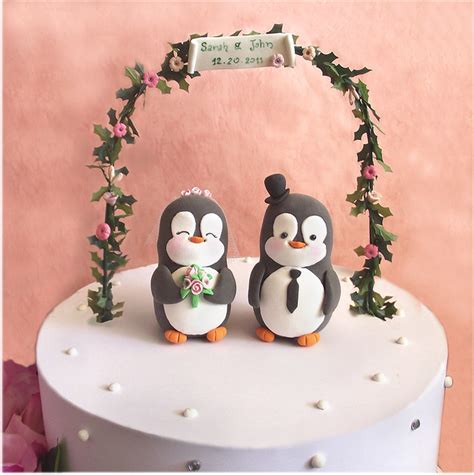 Penguin Wedding Cake Toppers Floral Arc Personalized Banner Flickr